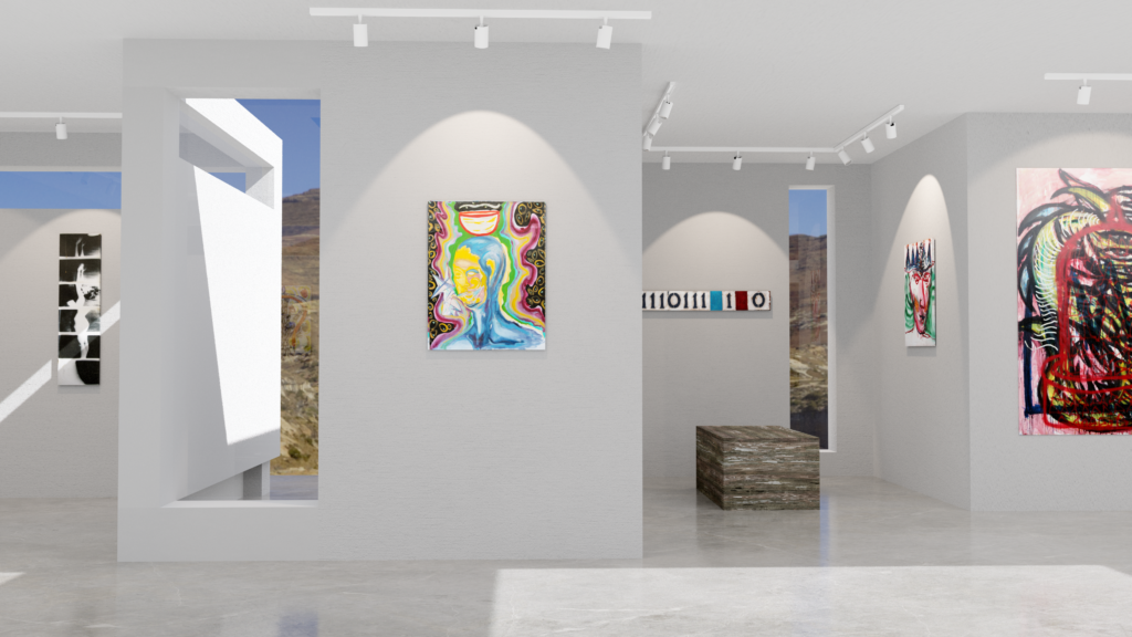 Mark Griffin art gallery main wall view.